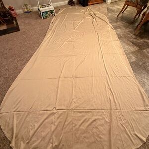 Elegant champagne table clothes, rectangular (35) 12ft